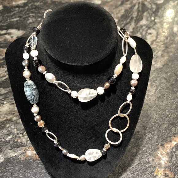 STELLA & DOT precious stone & metal necklace - Picture 9 of 9